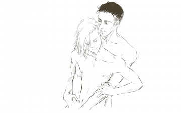 Картинка рисованное люди парни объятия