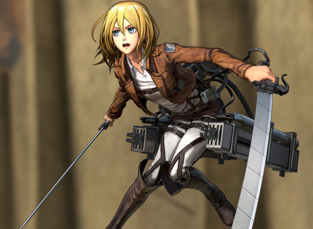 Обои картинки фото аниме, shingeki no kyojin, девушка