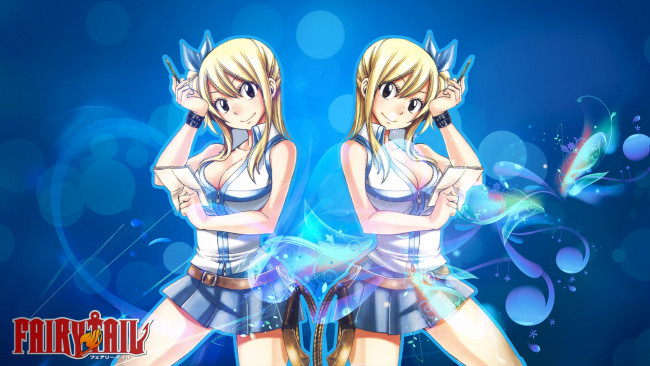 Обои картинки фото аниме, fairy tail, lucy, heartfilia, девушка, волшебник, маг, чародей, взгляд