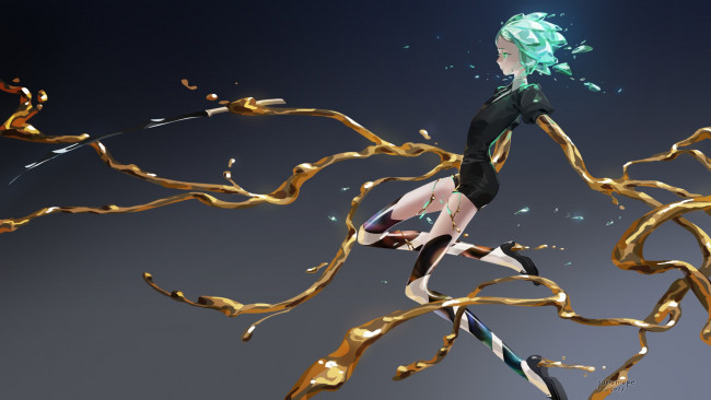 Обои картинки фото аниме, houseki no kuni, phosphophyllite