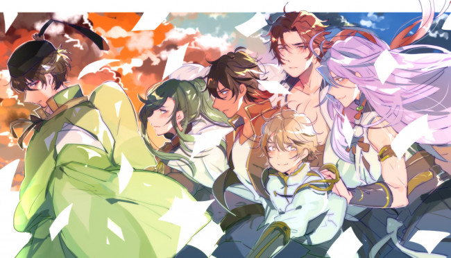 Обои картинки фото аниме, touken ranbu, парни