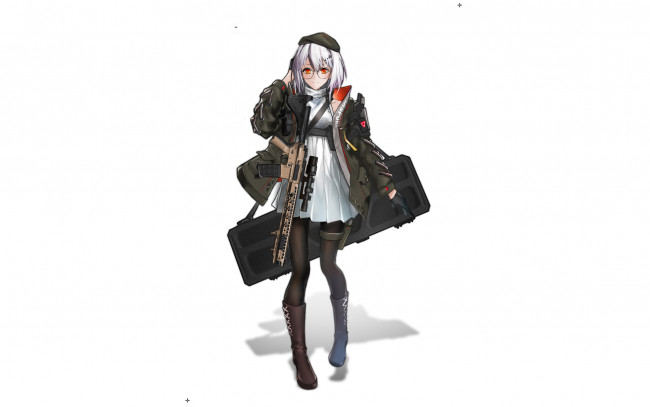 Обои картинки фото аниме, оружие,  техника,  технологии, девушка