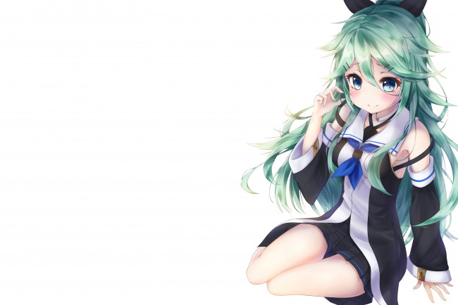 Обои картинки фото аниме, kantai collection, фон, взгляд, девушка