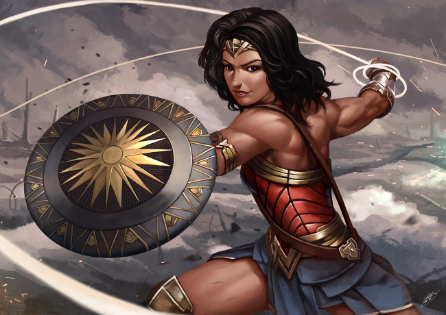 Обои картинки фото рисованное, комиксы, wonder, woman
