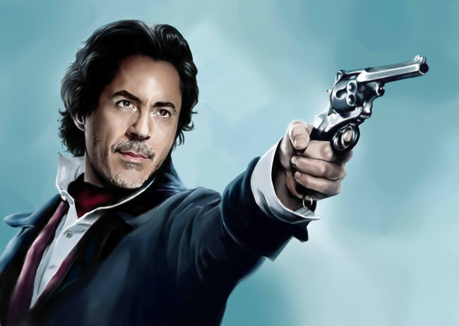 Обои картинки фото рисованное, кино, мужчина, фон, взгляд, револьвер