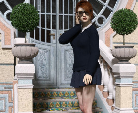 Картинка 3д+графика люди+ people фон взгляд девушка