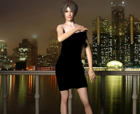 Картинка 3д+графика люди+ people фон взгляд девушка