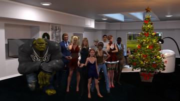 Картинка 3д+графика праздники+ holidays фон взгляд девушки