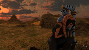 Картинка 3д+графика существа+ creatures фон взгляд девушки