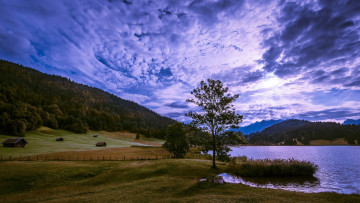 Картинка природа пейзажи река лес горы