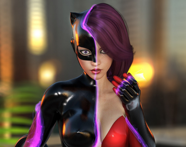 Обои картинки фото 3д графика, фантазия , fantasy, фон, взгляд, девушка