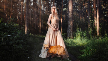 Картинка девушки -+блондинки +светловолосые лес блондинка лиса карина