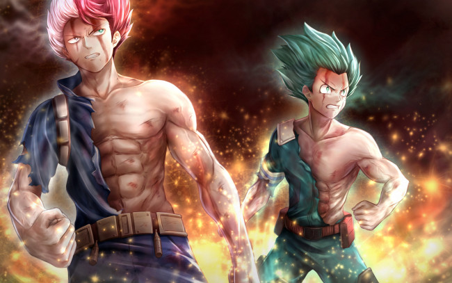 Обои картинки фото аниме, boku no hero academia, моя, геройская, академия