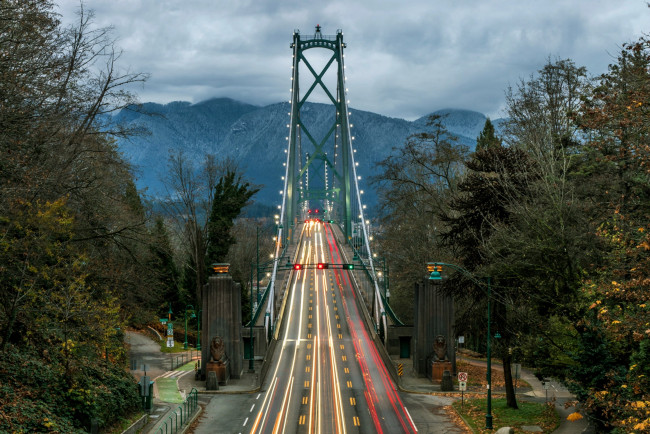 Обои картинки фото lions gate bridge, города, ванкувер , канада, lions, gate, bridge