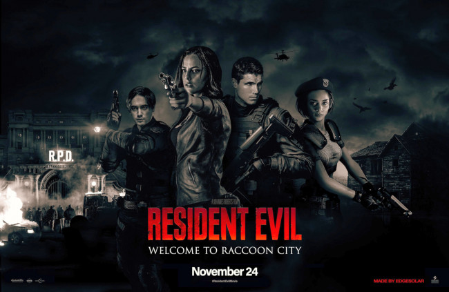 Обои картинки фото resident evil,  welcome to raccoon city ,  2021 , кино фильмы, -unknown , другое, resident, evil, welcome, to, raccoon, city, avan, jogia, chris, redfield, claire, hannah, john, kamen, jill, valentine, кая, скоделарио, обитель, зла, добро, пожаловать, в, раккун, сити