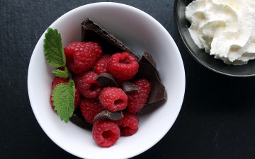 Картинка еда разное мята малина шоколад сливки