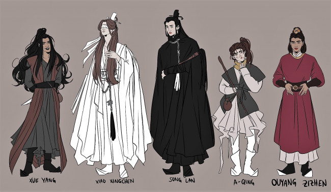 Обои картинки фото рисованное, кино,  мультфильмы, сюэ, ян, сяо, синчень, сун, лань, а-цин, оуян, цижень