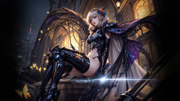 Картинка фэнтези девушки нейросети графика нейроарт ai art нейронные сети рисунки нейро искусство