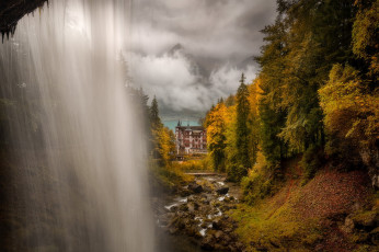 обоя гисбах,  швейцария, города, - пейзажи, пейзаж