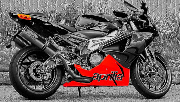 обоя мотоциклы, 3d, aptilia, черно-белый