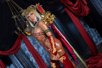 обоя девушки, nonsummerjack, образ, косплей, наряд, костюм, украшения, ткани, люстра