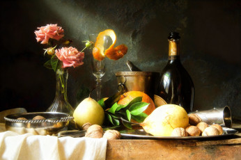 обоя рисованное, живопись, натюрморт
