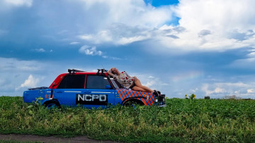 обоя автомобили, -авто с девушками, красивая, девушка