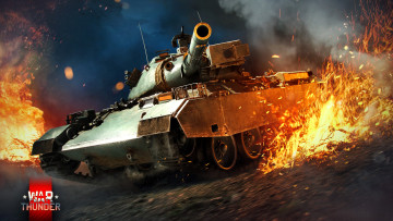 обоя видео игры, war thunder, танк, огонь