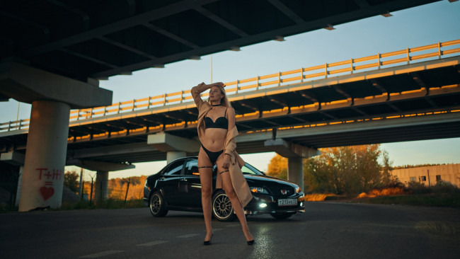 Обои картинки фото автомобили, -авто с девушками, honda, accord