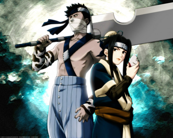 Обои картинки фото аниме, naruto, zabuza, haku