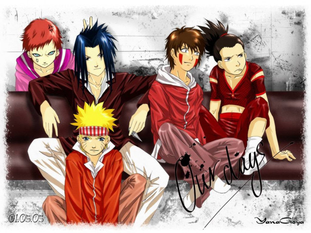 Обои картинки фото аниме, naruto, gaara, shikamaru