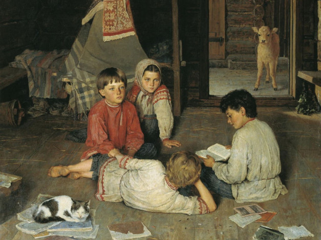 Обои картинки фото дверей, школы, рисованные, николай, богданов, бельский