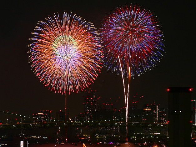 Обои картинки фото разное, салюты, фейерверки