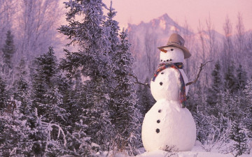 Картинка праздничные снеговики