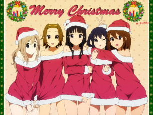 Картинка аниме on k-on девушки взгляд новый год