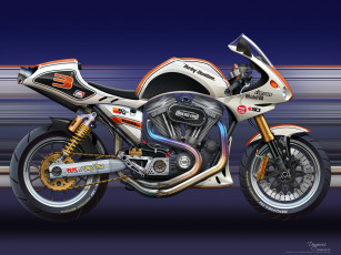 Картинка мотоциклы рисованные harley-davidson харлей