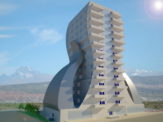 Обои картинки фото 3д, графика, architecture, архитектура, горы, дом, деревья, пейзаж