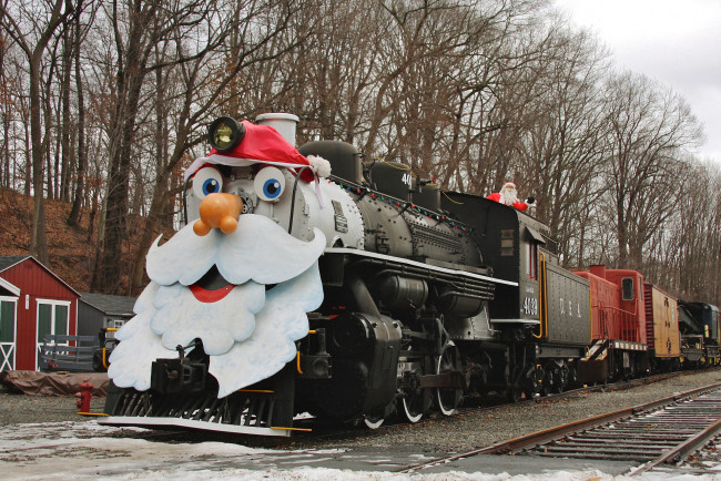 Обои картинки фото техника, паровозы, паровоз, зима, ретро, железная, дорога, пейзаж, рельсы