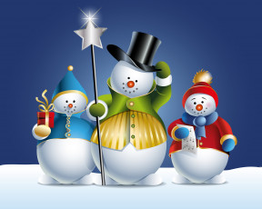 Картинка праздничные векторная+графика+ новый+год снеговики