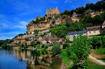Картинка рокамадур+ франция города -+пейзажи скалы дома вода