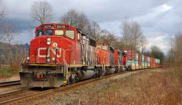 Картинка техника поезда железная дорога рельсы локомотив вагоны грузовой состав