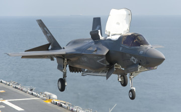 Картинка f-35b авиация боевые+самолёты истребтель-бомбардировщик малозаметный 5 поколение ввс сша