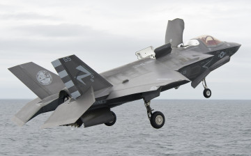 Картинка f-35b авиация боевые+самолёты ввс 5 поколение малозаметный истребтель-бомбардировщик сша