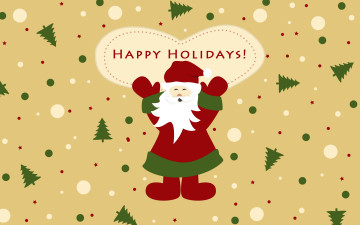 Картинка праздничные векторная+графика+ новый+год ели дед мороз