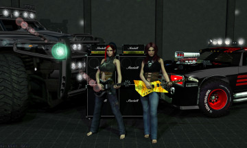 Картинка 3д+графика люди+ people взгляд фон автомобили гитары девушки