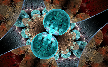 Картинка 3д+графика фракталы+ fractal цвета фон узор