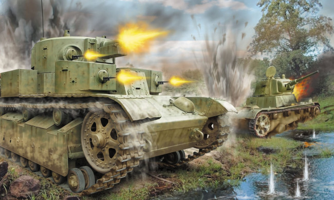 Обои картинки фото рисованное, армия, танк