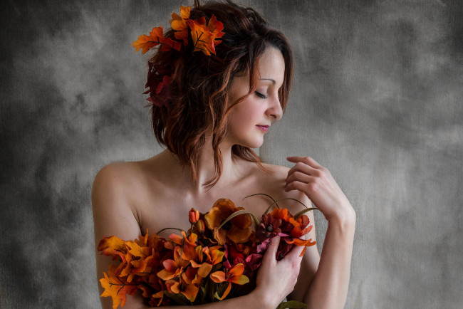 Обои картинки фото девушки, -unsort , брюнетки,  шатенки, взгляд, лицо