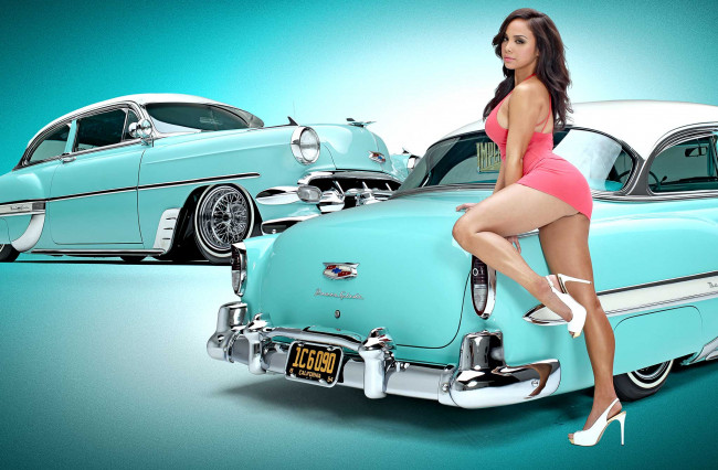Обои картинки фото автомобили, -авто с девушками, chevrolet
