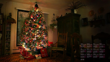 Картинка календари праздники +салюты мебель елка 2018 подарки гирлянда
